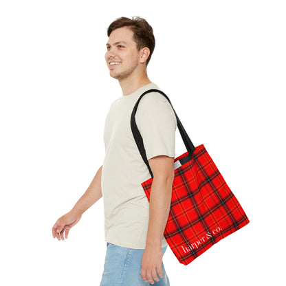 Red Tartan Plaid Tote Bag