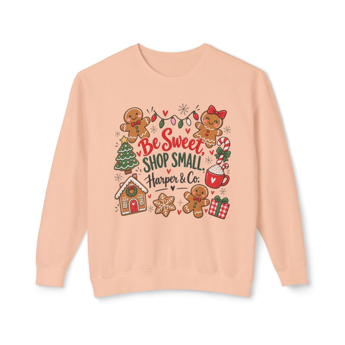 Be Sweet Shop Small Christmas Sweatshirt — Gingerbread Holiday Crewneck