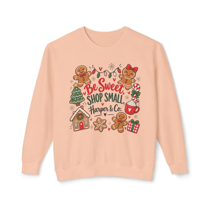 Be Sweet Shop Small Christmas Sweatshirt — Gingerbread Holiday Crewneck