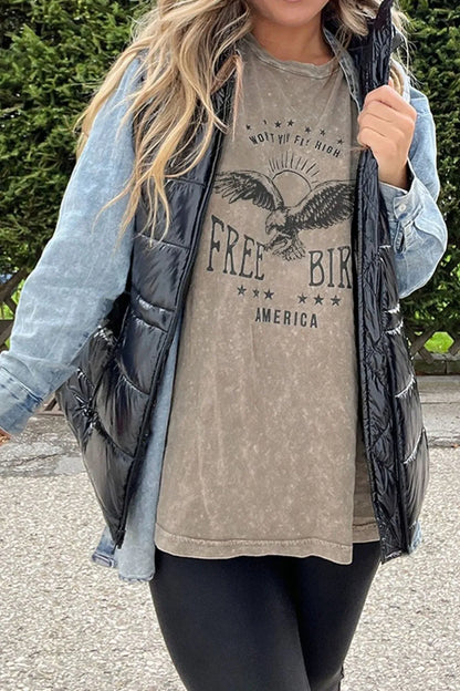 AMERICA FREE BIRD Vintage Graphic Mineral Washed Tee