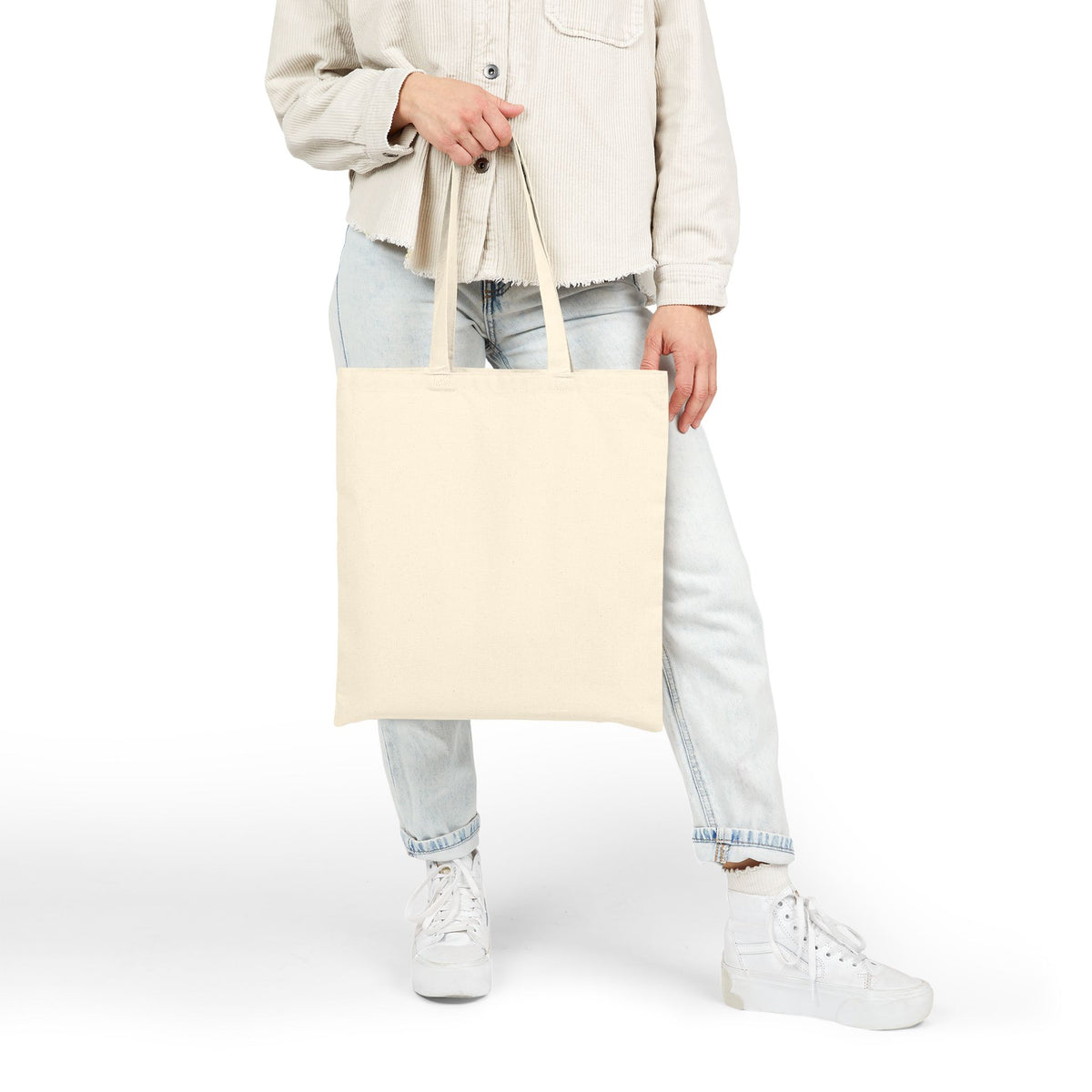 Holiday Hustle Tote Bag — Vintage Woman Carrying Gifts Canvas Tote