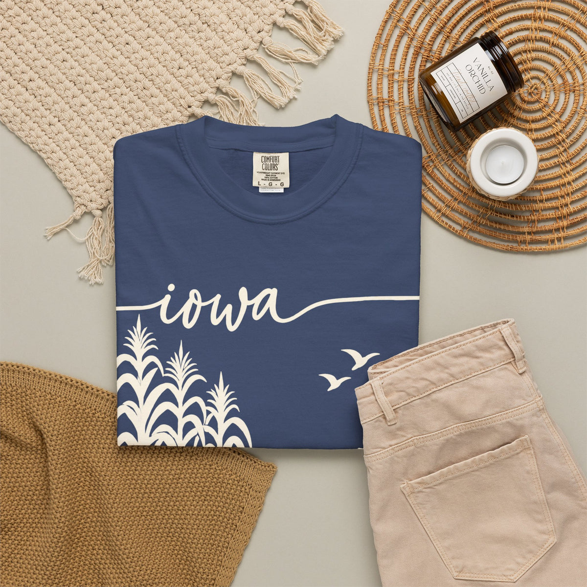 Copy of Iowa Farm Scene Crewneck Sweatshirt — Minimal Midwest Landscape
