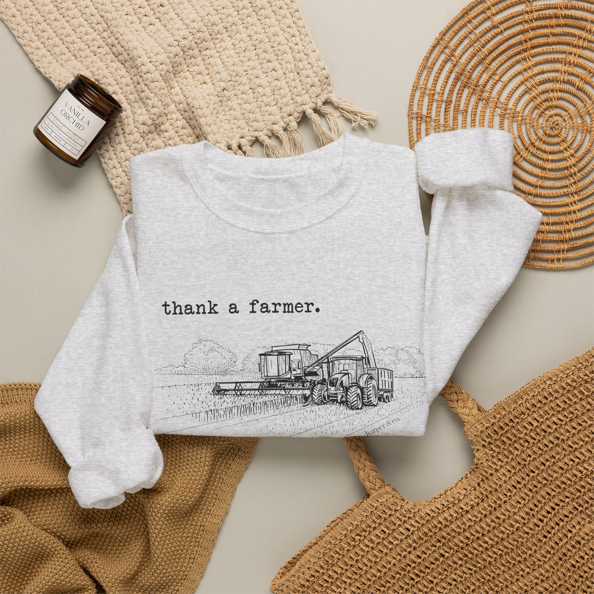 Thank a Farmer Combine Unisex Heavy Blend™ Crewneck Sweatshirt