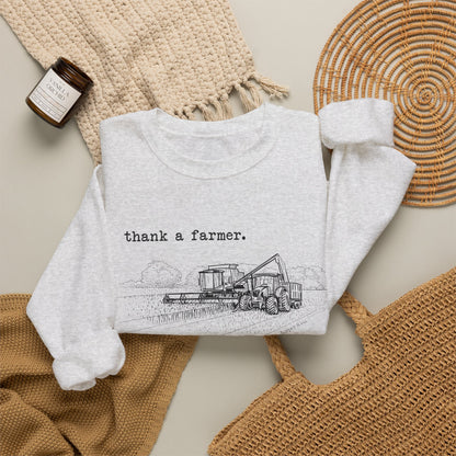 Thank a Farmer Combine Unisex Heavy Blend™ Crewneck Sweatshirt