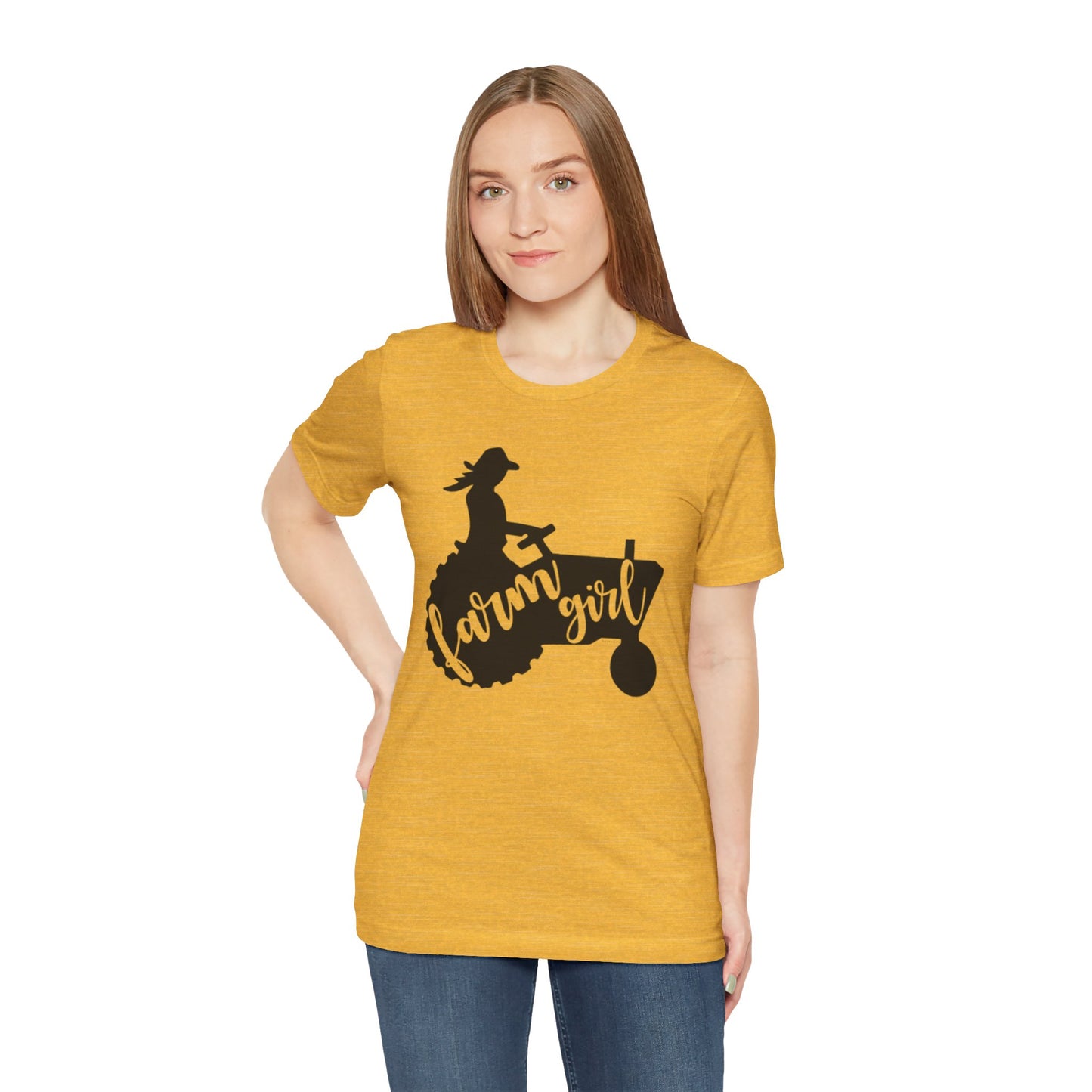 Farm Girl T-Shirt — Rustic Tractor Silhouette Tee for Country Women