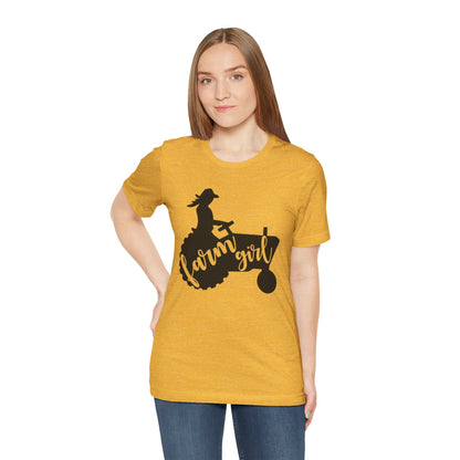 Farm Girl T-Shirt — Rustic Tractor Silhouette Tee for Country Women