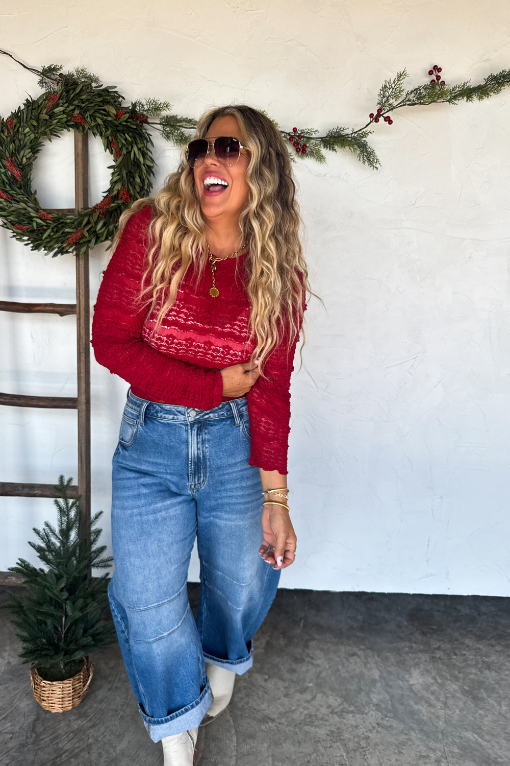 BLAKELEY Long Sleeve Rosalie Lace Top