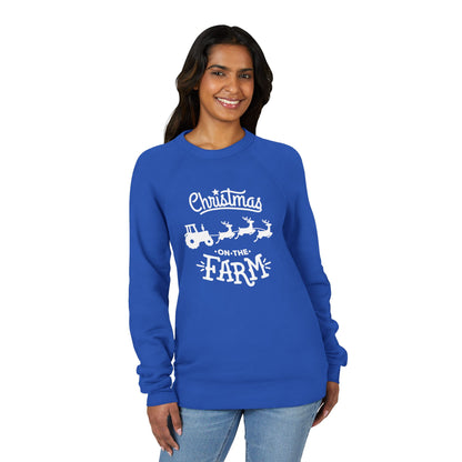 Christmas on the Farm Sweatshirt — Tractor & Reindeer Holiday Crewneck