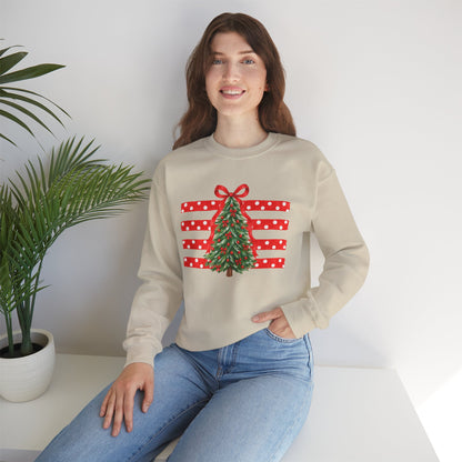 Christmas Tree Ribbon Crewneck Sweatshirt