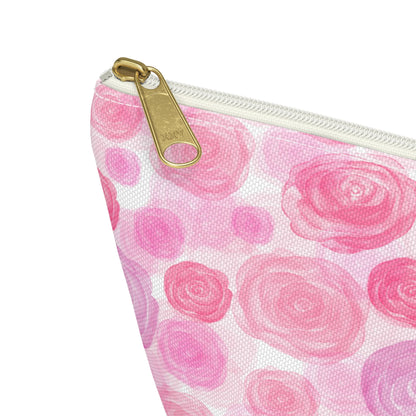 Bunny & Pink Roses Accessory Pouch w T-bottom