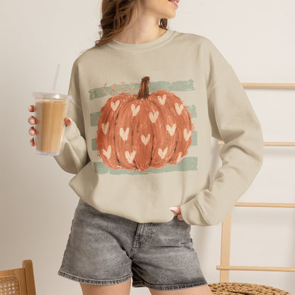 Pumpkin Hearts Crewneck Sweatshirt