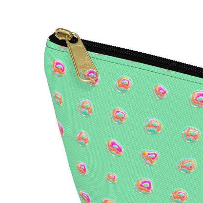 Mint Green Dot Accessory Pouch w T-bottom