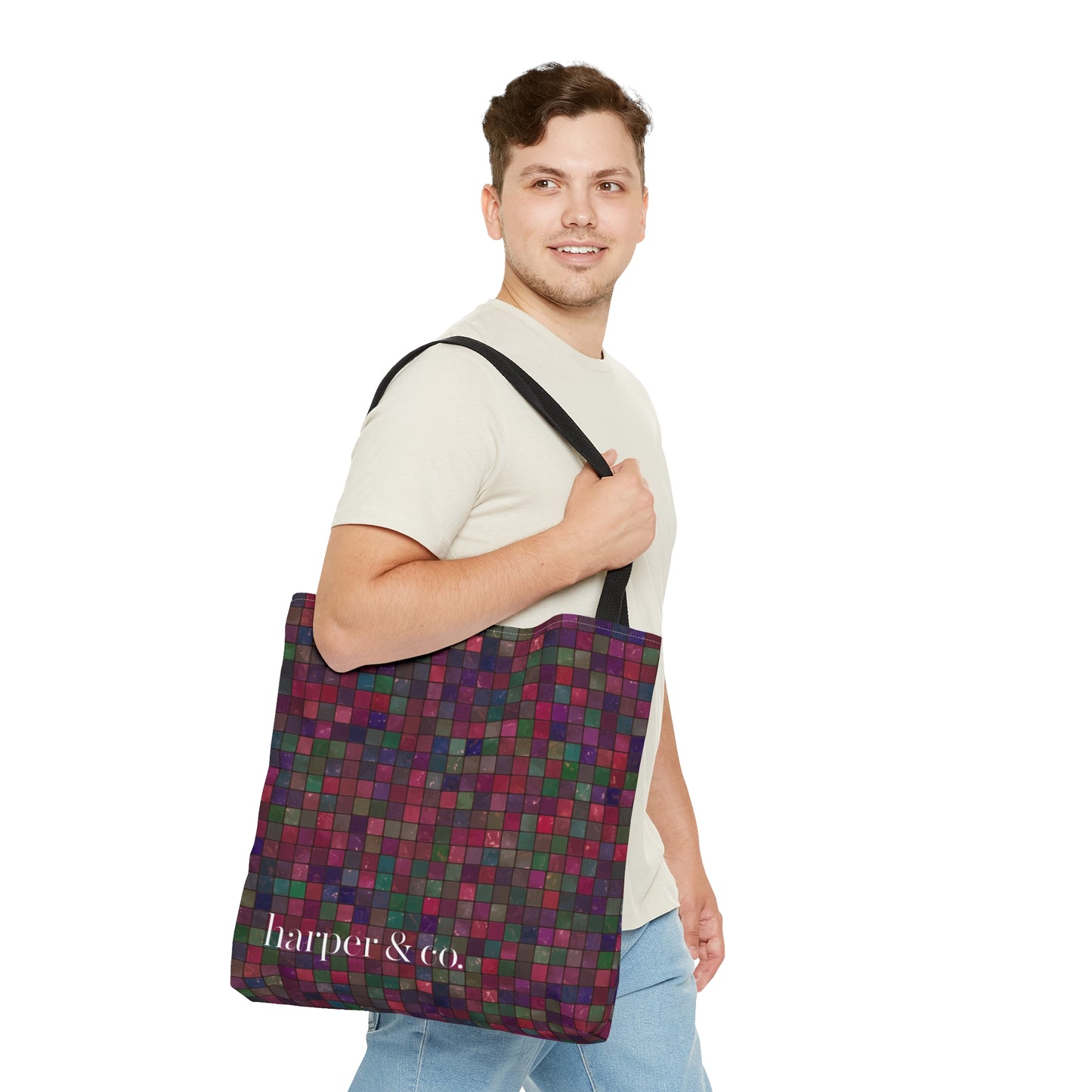 Tile Plaid Tote Bag