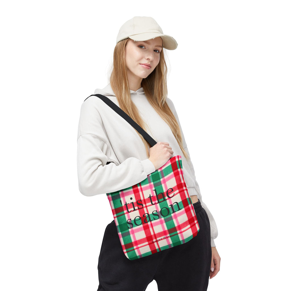 Christmas Plaid Tote Bag - 'Tis the Season Holiday Market Bag