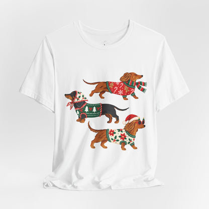 Dachshund Trio Christmas Sweater Tee