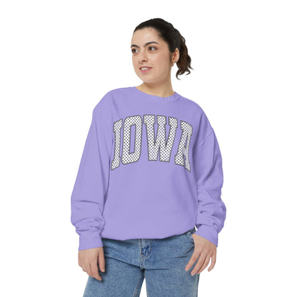 Iowa Polka Dot Arch Color Comfort Sweatshirt