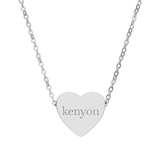 Personalized Heart Necklace – Engraved Name Pendant