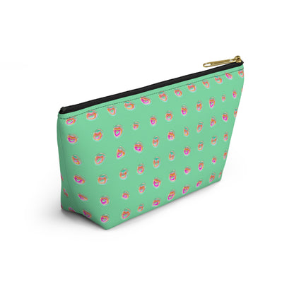 Mint Green Dot Accessory Pouch w T-bottom