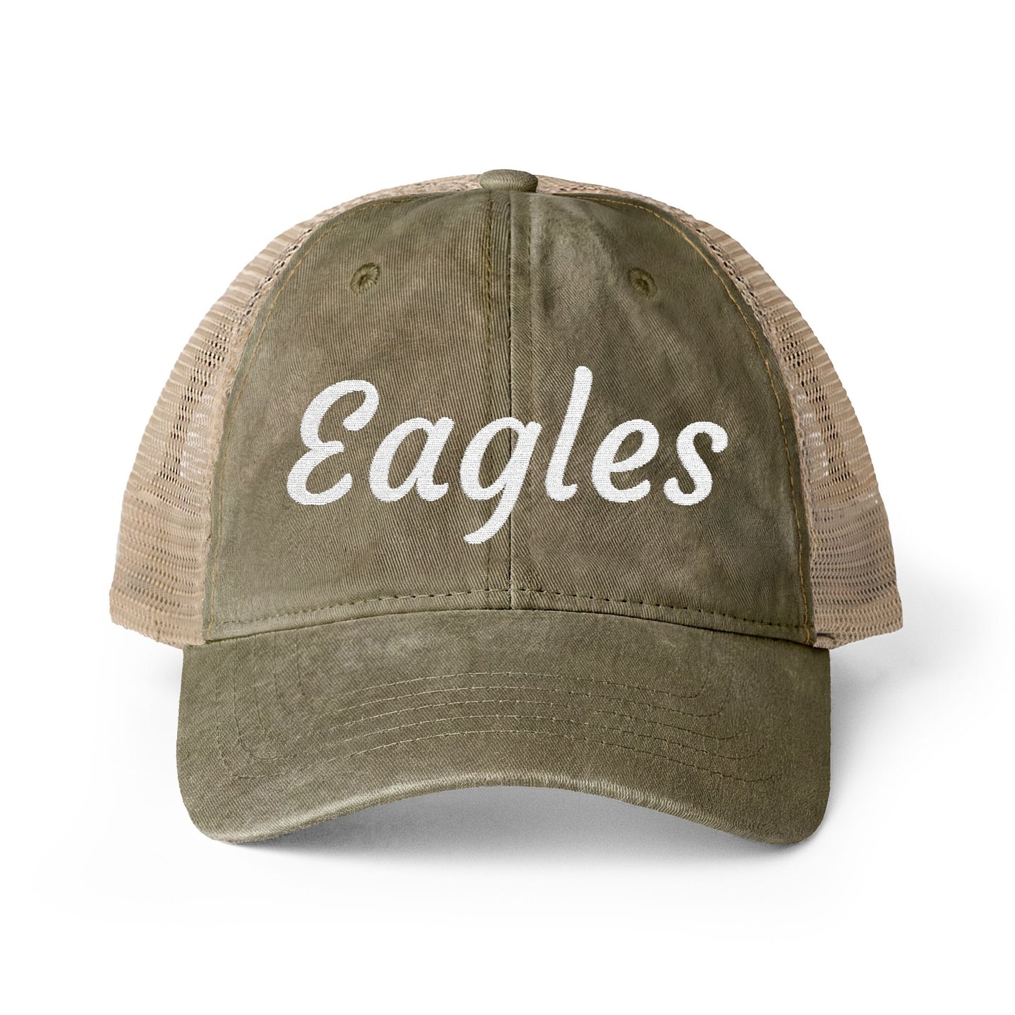 Personalized Team Embroidered Women's Washed Mesh-Back Hat