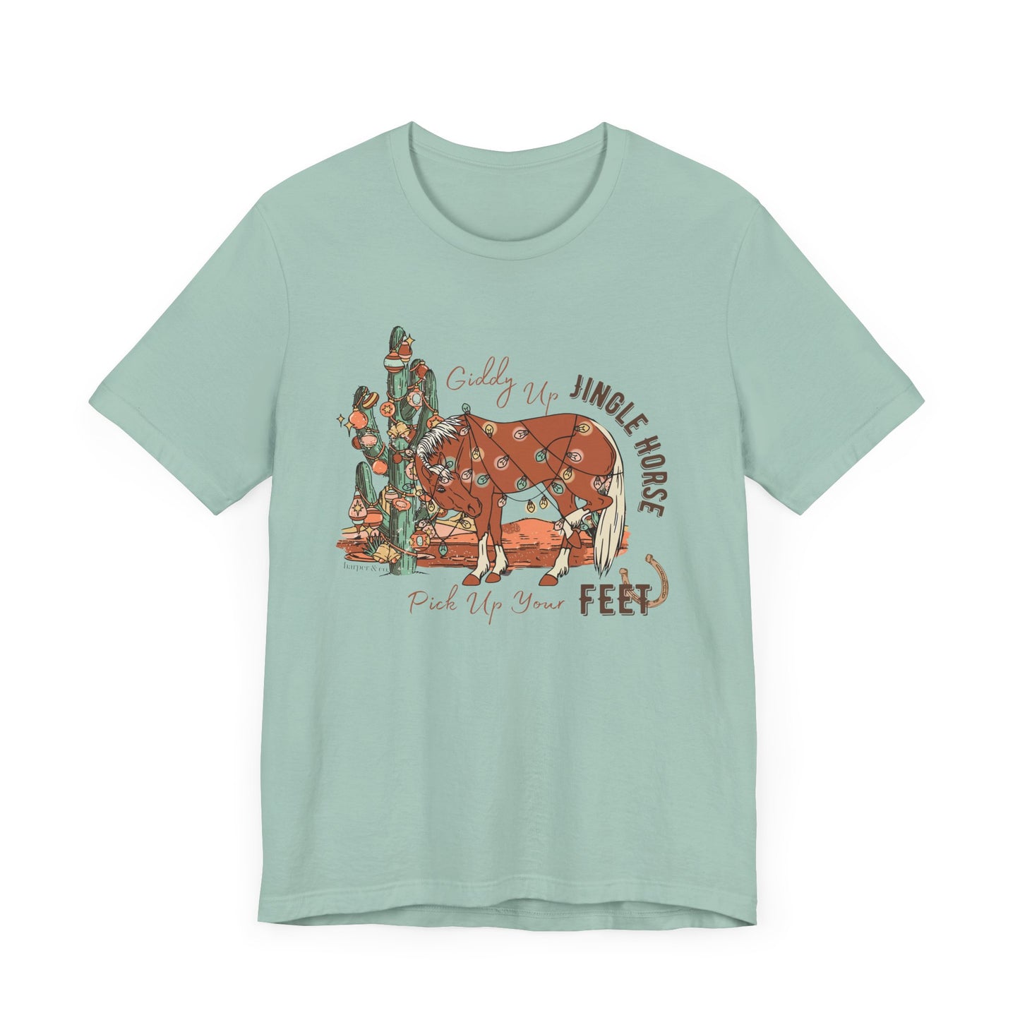 Giddy Up Jingle Horse Bella Canvas Full Size Unisex Jersey Short Sleeve Tee