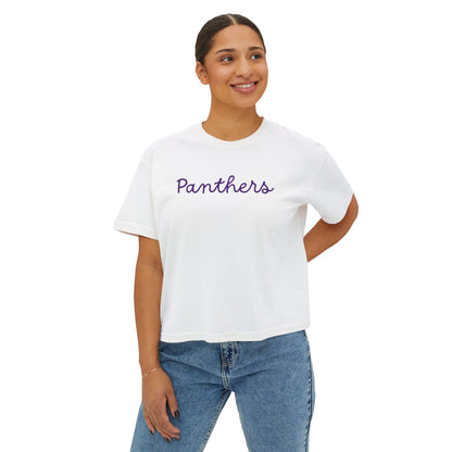 Panthers Script Boxy Tee