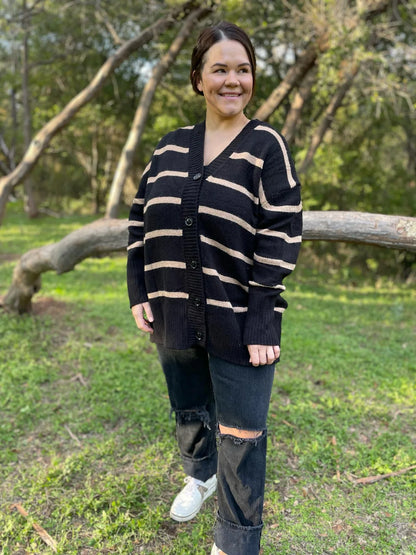 ONE ELEVEN NORTH Striped Cardigan