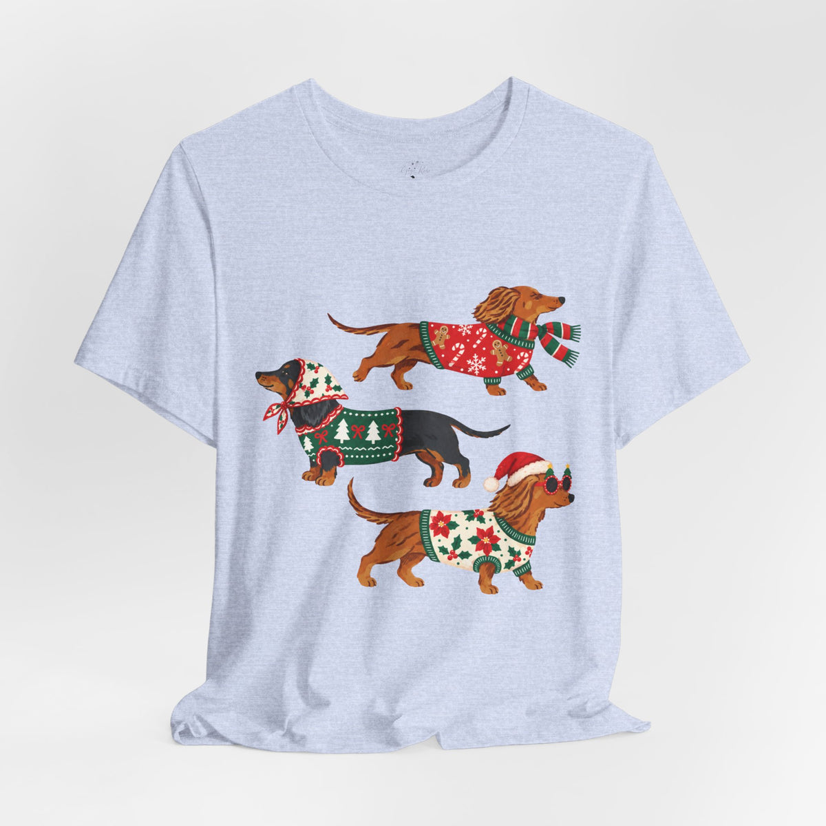 Dachshund Trio Christmas Sweater Tee