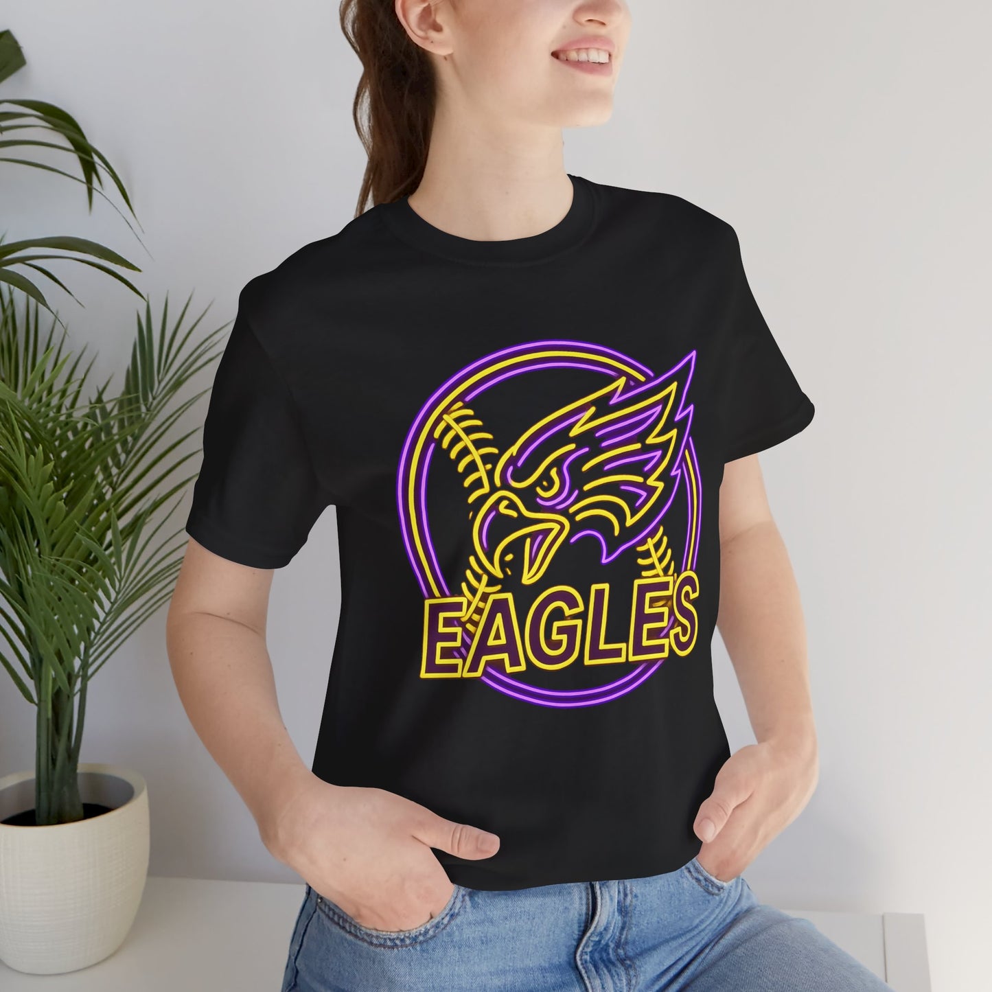 Eagles Neon Baseball Softball Tee — Vintage Sports Team T-Shirt