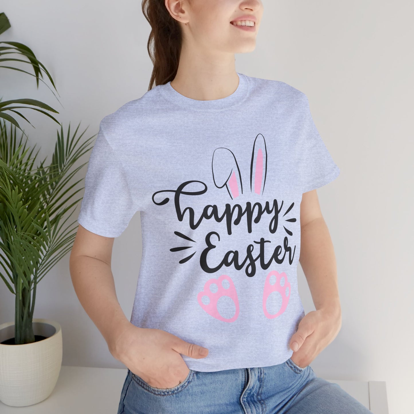 Happy Easter T-Shirt — Bella Canvas Unisex Jersey Short Sleeve Tee