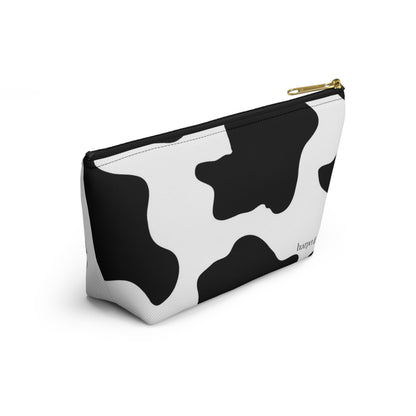 Cow Print Accessory Pouch w T-bottom