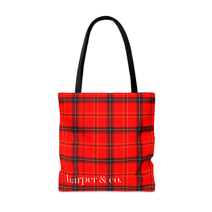 Red Tartan Plaid Tote Bag