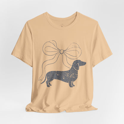 Dachshund Coquette Bow T-Shirt — Cute Doxie Graphic Tee
