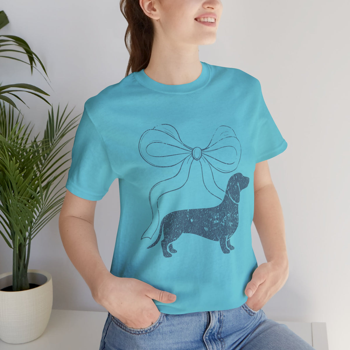 Dachshund Coquette Bow T-Shirt — Cute Doxie Graphic Tee