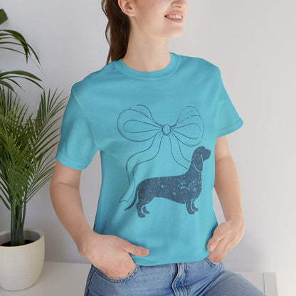 Dachshund Coquette Bow T-Shirt — Cute Doxie Graphic Tee