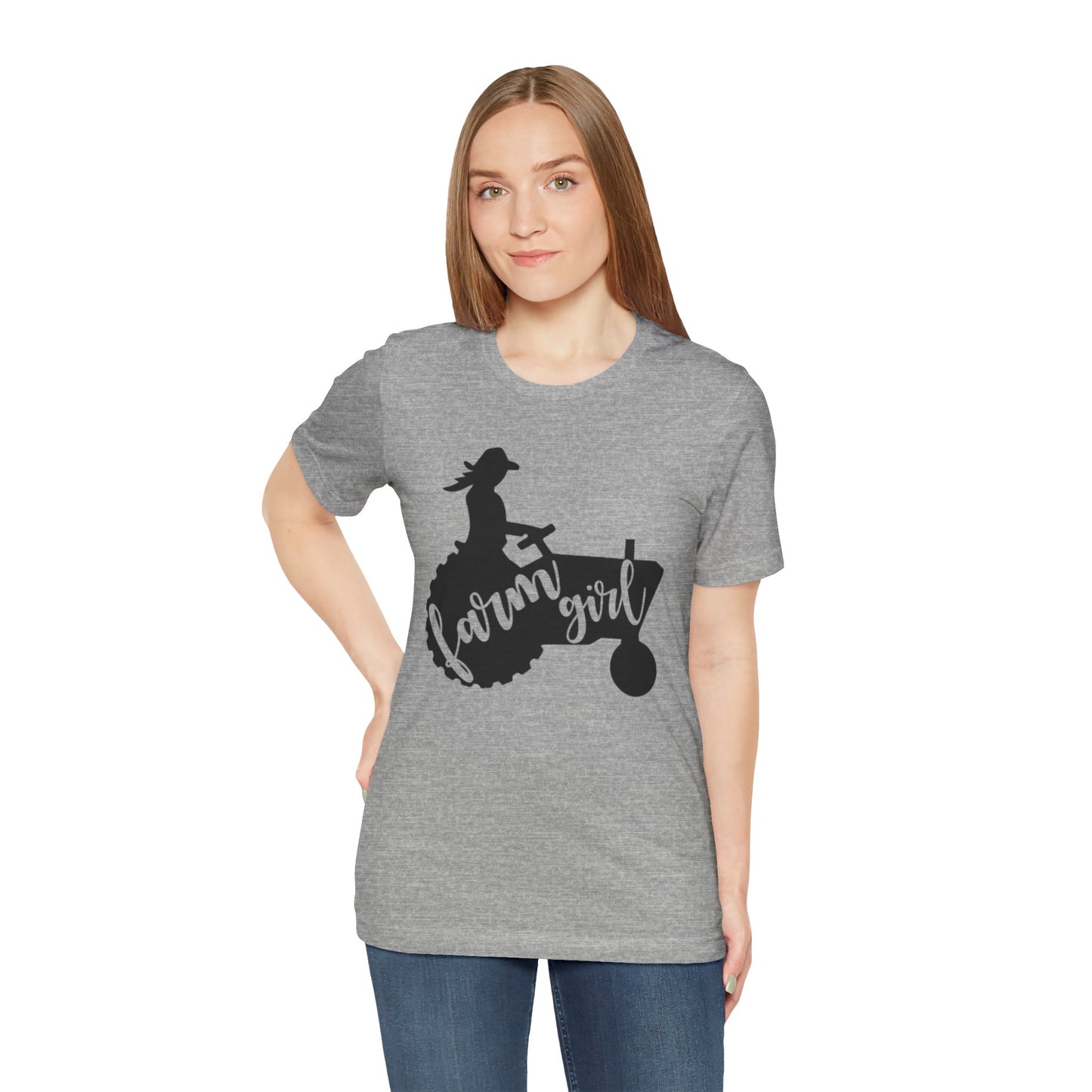 Farm Girl T-Shirt — Rustic Tractor Silhouette Tee for Country Women