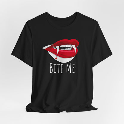 Bite Me Vampire Lips Tee — Red Lip Fang Graphic T-Shirt