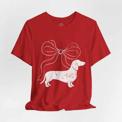 Dachshund Coquette Bow T-Shirt — Cute Doxie Graphic Tee