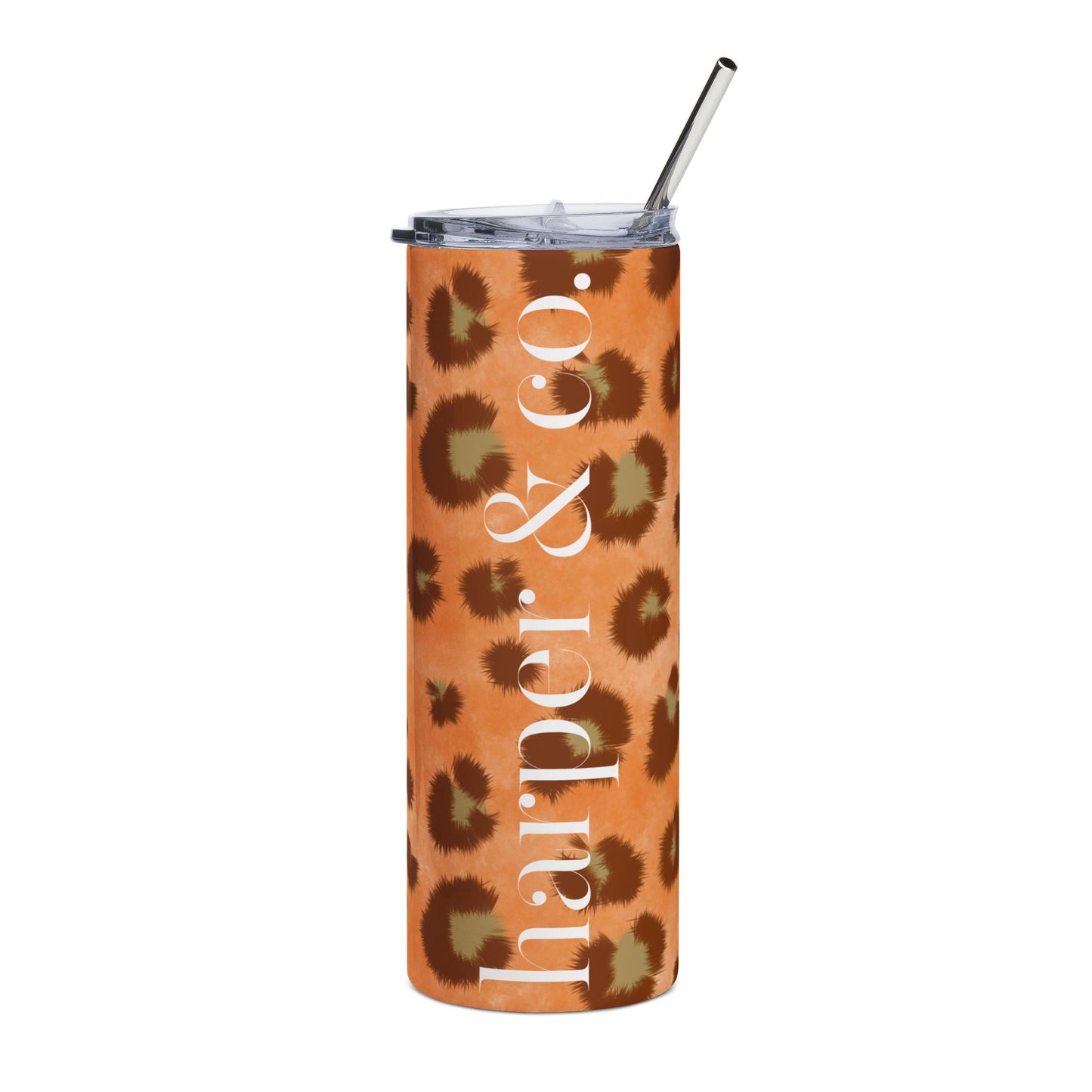 Leopard Print 20oz Stainless Tumbler – Personalized Harper & Co. Design