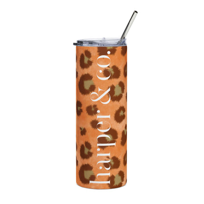 Leopard Print 20oz Stainless Tumbler – Personalized Harper & Co. Design