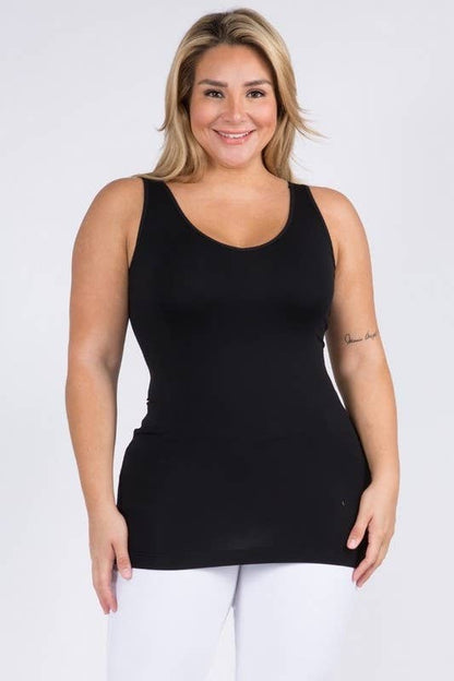 Reversible V or U Neckline Seamless Tank Plus Size