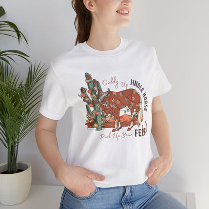 Giddy Up Jingle Horse Bella Canvas Full Size Unisex Jersey Short Sleeve Tee