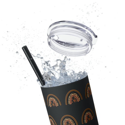 Boho Rainbow Skinny Tumbler with Straw, 20oz