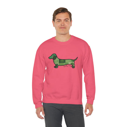 St. Patrick's Lucky Dachshund Quiltwork Sweatshirt