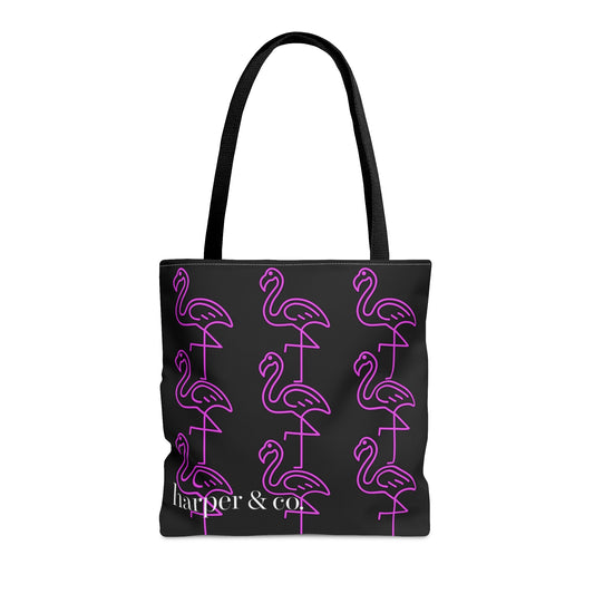 Neon Flamingo Tote Bag (AOP)