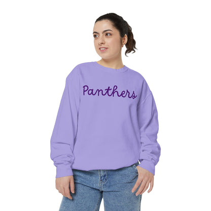 Panthers Script Sweatshirt — Lavender Team Crewneck