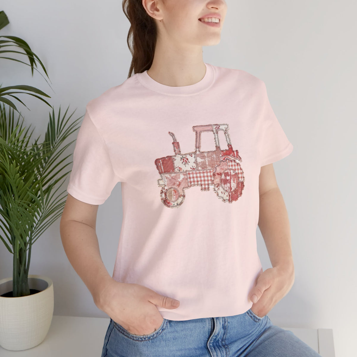 Tractor Patchwork Tee — Vintage Farm Truck Graphic T-Shirt