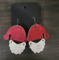 Santa Leather Handmade Earrings