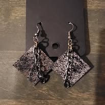 Metallic Leather Handmade Earrings