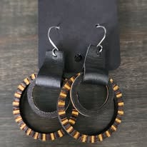 Team Spirit Double Circle Handmade Wooden Earrings - 3 Styles