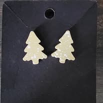 Speckled Christmas Tree Stud Earrings
